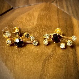 Vintage Starburst Screw Back Earrings